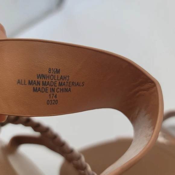 Nine West Womens Hollah Flat Sandals, PINKOVERFL Nude Gold 8.5 - Picture 6 of 8